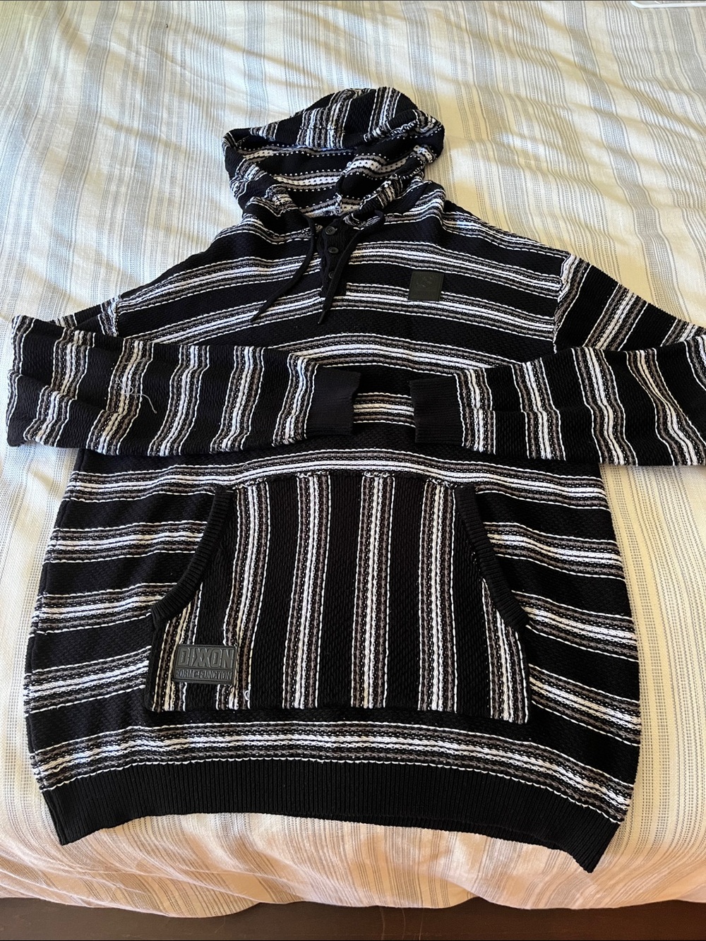 DIXXON Black and White Striped drug rug Hoodie Sweater